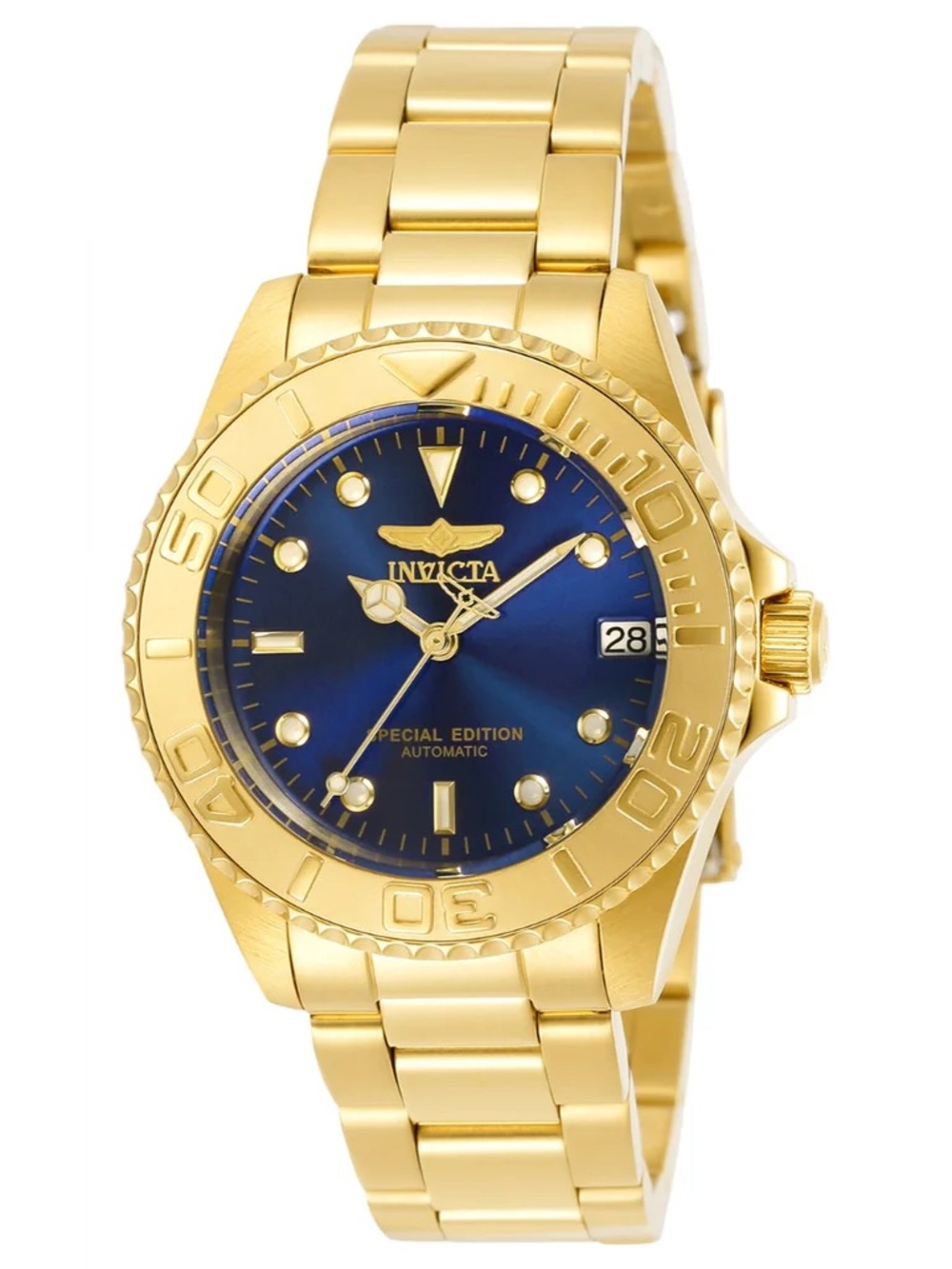 Invicta Pro Diver Automatic Unisex Watch - 36mm, Gold (30607)
